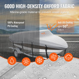 Boating Accessories: VEVOR Boat Cover 600D Waterproof 17-19 ft Boat Cover V-Hull Tri-Hull Runabout