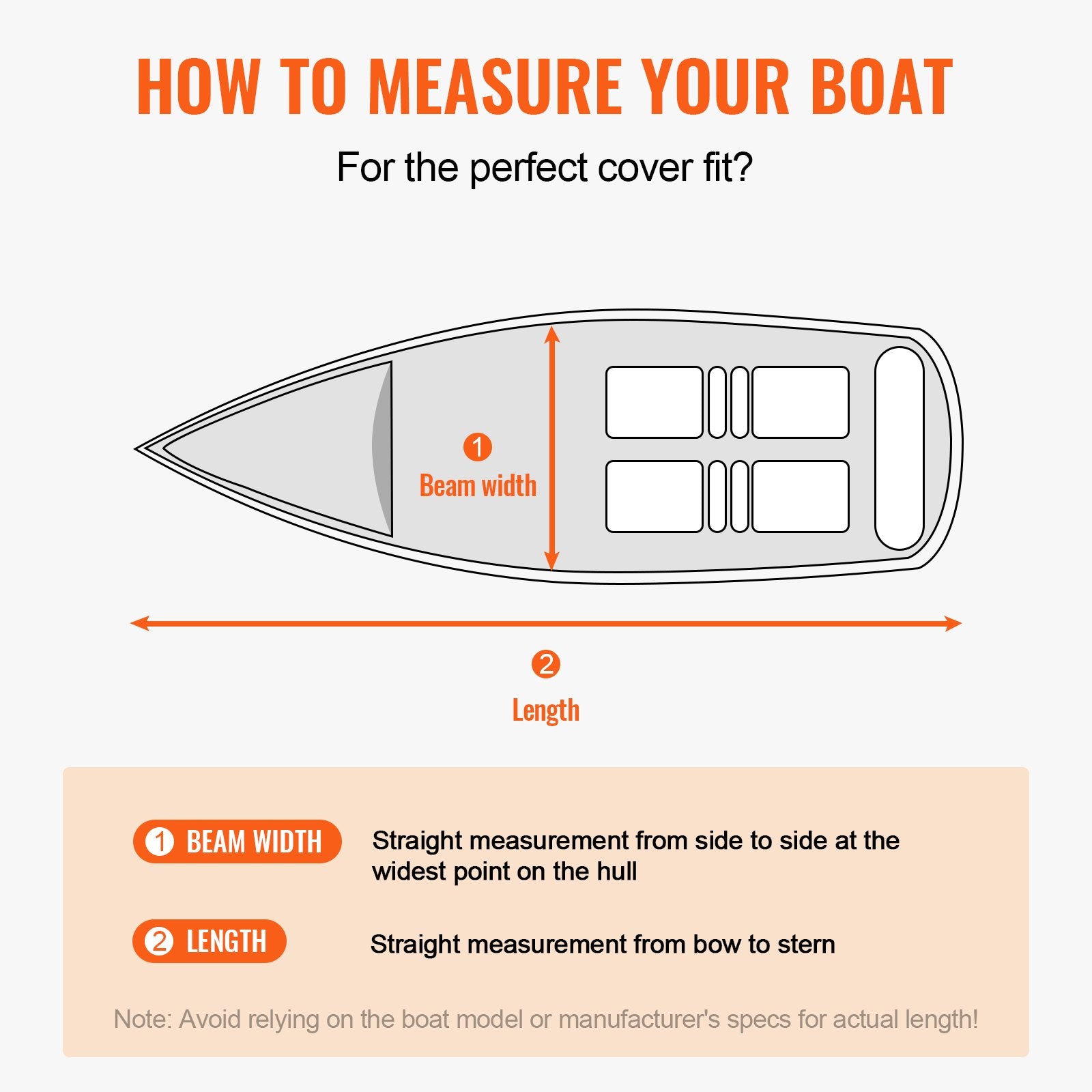 Boating Accessories: VEVOR Boat Cover 600D Waterproof 20-22 ft Boat Cover V-Hull Tri-Hull Runabout