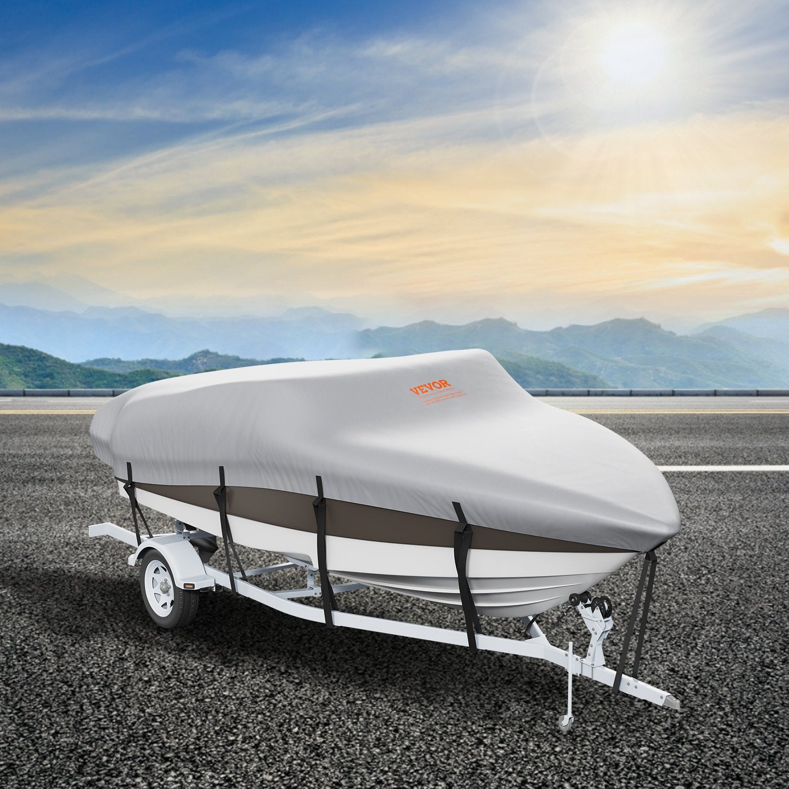 Boating Accessories: VEVOR Boat Cover 600D Waterproof 23-24 ft Boat Cover V-Hull Tri-Hull Runabout