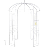 Garden Ornaments: VEVOR Birdcage Shape Garden Arbor, 9\' High x 6.6\' Wide, Heavy Duty Wrought Iron Arbor, Wedding Arch Trellis for Climbing Vines in Outdoor Garden, Lawn, Backyard, Patio, White