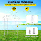 Garden Ornaments: VEVOR Birdcage Shape Garden Arbor, 9\' High x 6.6\' Wide, Heavy Duty Wrought Iron Arbor, Wedding Arch Trellis for Climbing Vines in Outdoor Garden, Lawn, Backyard, Patio, White