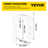Garden Ornaments: VEVOR Birdcage Shape Garden Arbor, 9\' High x 6.6\' Wide, Heavy Duty Wrought Iron Arbor, Wedding Arch Trellis for Climbing Vines in Outdoor Garden, Lawn, Backyard, Patio, White
