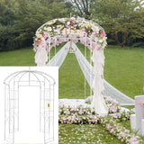 Garden Ornaments: VEVOR Birdcage Shape Garden Arbor, 9\' High x 6.6\' Wide, Heavy Duty Wrought Iron Arbor, Wedding Arch Trellis for Climbing Vines in Outdoor Garden, Lawn, Backyard, Patio, White