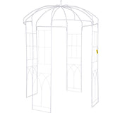 Garden Ornaments: VEVOR Birdcage Shape Garden Arbor, 9\' High x 6.6\' Wide, Heavy Duty Wrought Iron Arbor, Wedding Arch Trellis for Climbing Vines in Outdoor Garden, Lawn, Backyard, Patio, White
