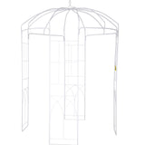 Garden Ornaments: VEVOR Birdcage Shape Garden Arbor, 9\' High x 6.6\' Wide, Heavy Duty Wrought Iron Arbor, Wedding Arch Trellis for Climbing Vines in Outdoor Garden, Lawn, Backyard, Patio, White
