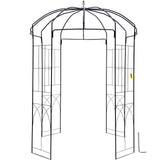 Garden Ornaments: VEVOR Birdcage Shape Garden Arbor, 2.44m High, 1.59m Wide, Heavy Duty Wrought Iron Arbor, Wedding Arch Trellis for Climbing Vines in Outdoor Garden, Backyard, Lawn, Patio, Black