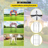 Garden Ornaments: VEVOR Birdcage Shape Garden Arbor, 2.44m High, 1.59m Wide, Heavy Duty Wrought Iron Arbor, Wedding Arch Trellis for Climbing Vines in Outdoor Garden, Backyard, Lawn, Patio, Black
