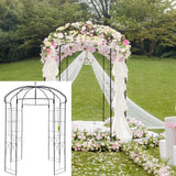 Garden Ornaments: VEVOR Birdcage Shape Garden Arbor, 2.44m High, 1.59m Wide, Heavy Duty Wrought Iron Arbor, Wedding Arch Trellis for Climbing Vines in Outdoor Garden, Backyard, Lawn, Patio, Black