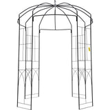 Garden Ornaments: VEVOR Birdcage Shape Garden Arbor, 2.44m High, 1.59m Wide, Heavy Duty Wrought Iron Arbor, Wedding Arch Trellis for Climbing Vines in Outdoor Garden, Backyard, Lawn, Patio, Black