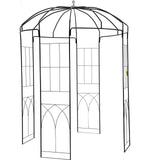 Garden Ornaments: VEVOR Birdcage Shape Garden Arbor, 2.44m High, 1.59m Wide, Heavy Duty Wrought Iron Arbor, Wedding Arch Trellis for Climbing Vines in Outdoor Garden, Backyard, Lawn, Patio, Black