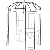 Canopies & Gazebos: VEVOR Birdcage Shape Garden Arbor, 9\' High x 6.6\' Wide, Heavy Duty Wrought Iron Arbor, Wedding Arch Trellis for Climbing Vines in Outdoor Garden, Lawn, Backyard, Patio, Black