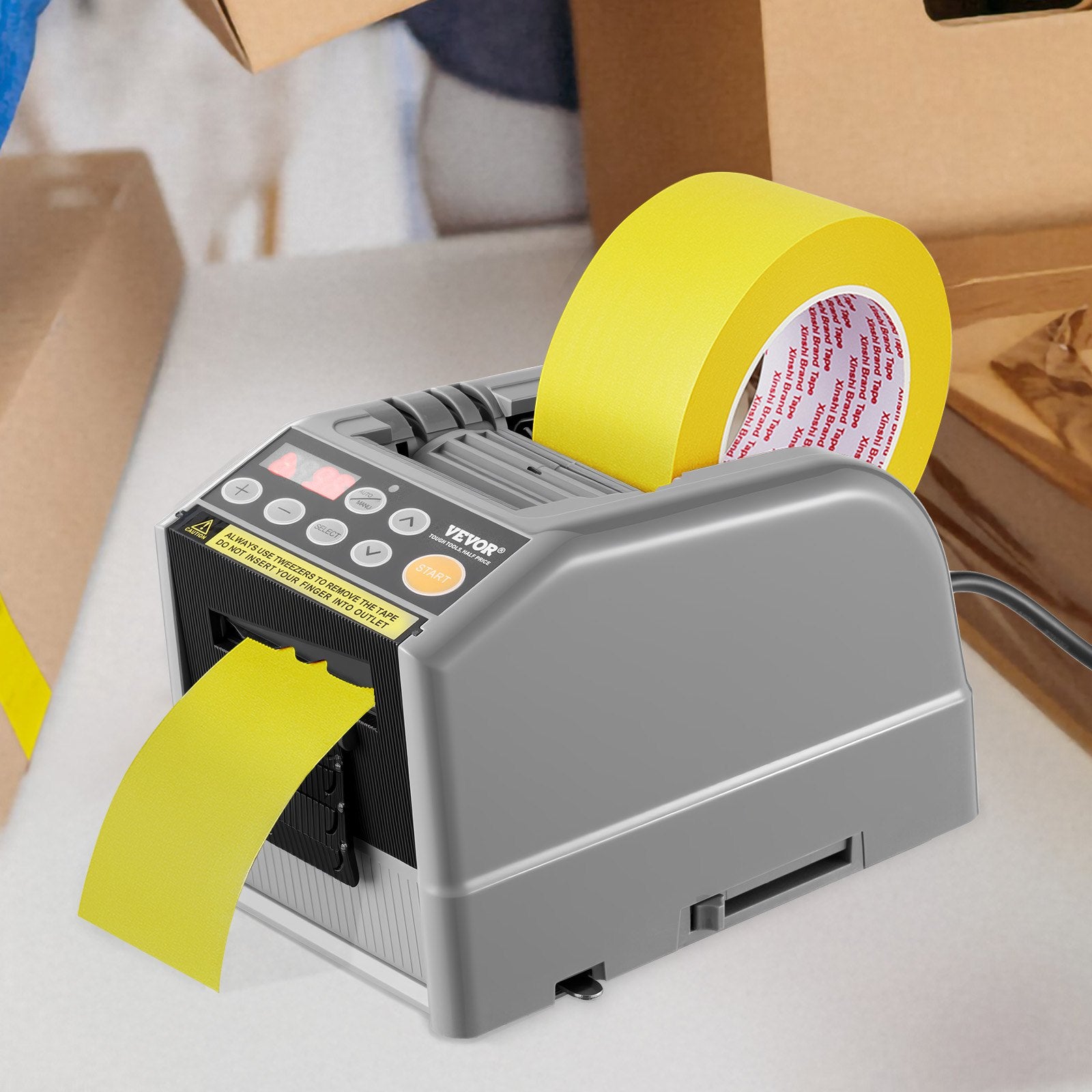 Tape & Dispensers: VEVOR Automatic Tape Dispenser, Self-Adhesive Electric Tape Cutter, 25 W Packaging Machine, Tape Cutter, 6-60 mm Tape Width, Electric Tape Cutter Packaging Machine
