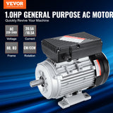 Basketball & Basketball Accessories: VEVOR 0.75KW Electric Motor 1400 rpm, AC 220~240V 5.45A, 80, B3 Frame, Air Compressor Motor Single Phase, 19mm Keyed Shaft, CW/CCW Rotation for Agricultural Machinery and General Equipment