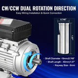 Basketball & Basketball Accessories: VEVOR 0.75KW Electric Motor 1400 rpm, AC 220~240V 5.45A, 80, B34 Frame, Air Compressor Motor Single Phase, 19mm Keyed Shaft, CW/CCW Rotation for Agricultural Machinery and General Equipment