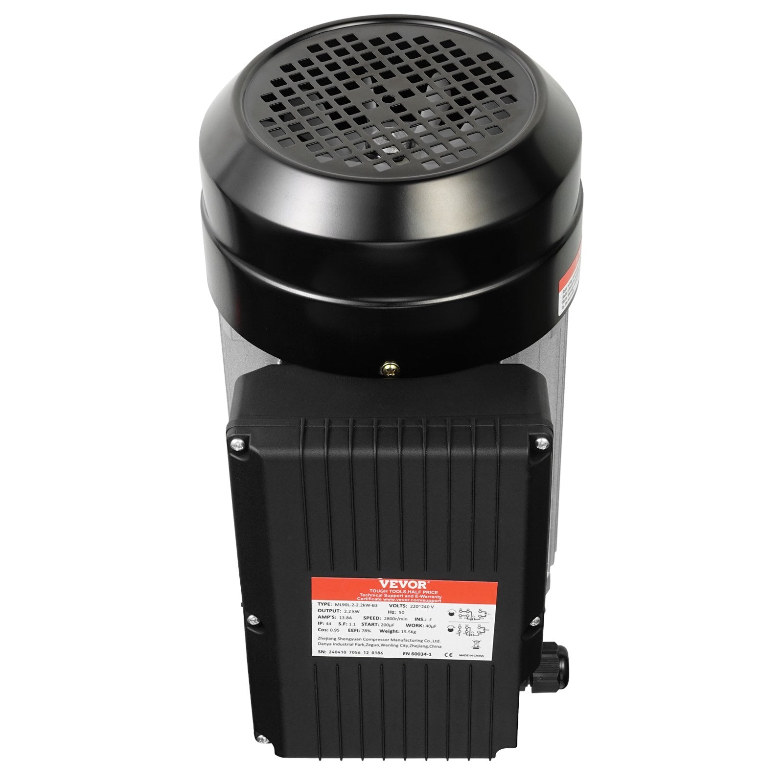 Basketball & Basketball Accessories: VEVOR 2.2KW Electric Motor 2800 rpm, AC 220~240V 13.8A, 90L, B3 Frame, Air Compressor Motor Single Phase, 24mm Keyed Shaft, CW/CCW Rotation for Agricultural Machinery and General Equipment