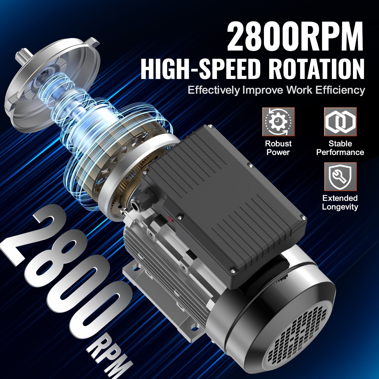 Basketball & Basketball Accessories: VEVOR 2.2KW Electric Motor 2800 rpm, AC 220~240V 13.8A, 90L, B3 Frame, Air Compressor Motor Single Phase, 24mm Keyed Shaft, CW/CCW Rotation for Agricultural Machinery and General Equipment
