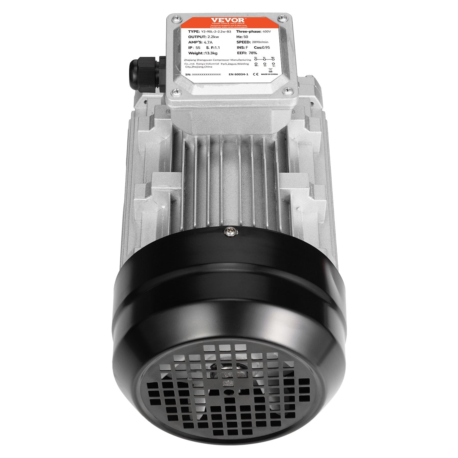 Basketball & Basketball Accessories: VEVOR 2.2KW Electric Motor 2890 rpm, AC 400V 4.7A, 90L, B3 Frame, Air Compressor Motor 3-Phase, 24mm Keyed Shaft, CW/CCW Rotation for Agricultural Machinery and General Equipment