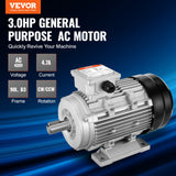 Basketball & Basketball Accessories: VEVOR 2.2KW Electric Motor 2890 rpm, AC 400V 4.7A, 90L, B3 Frame, Air Compressor Motor 3-Phase, 24mm Keyed Shaft, CW/CCW Rotation for Agricultural Machinery and General Equipment