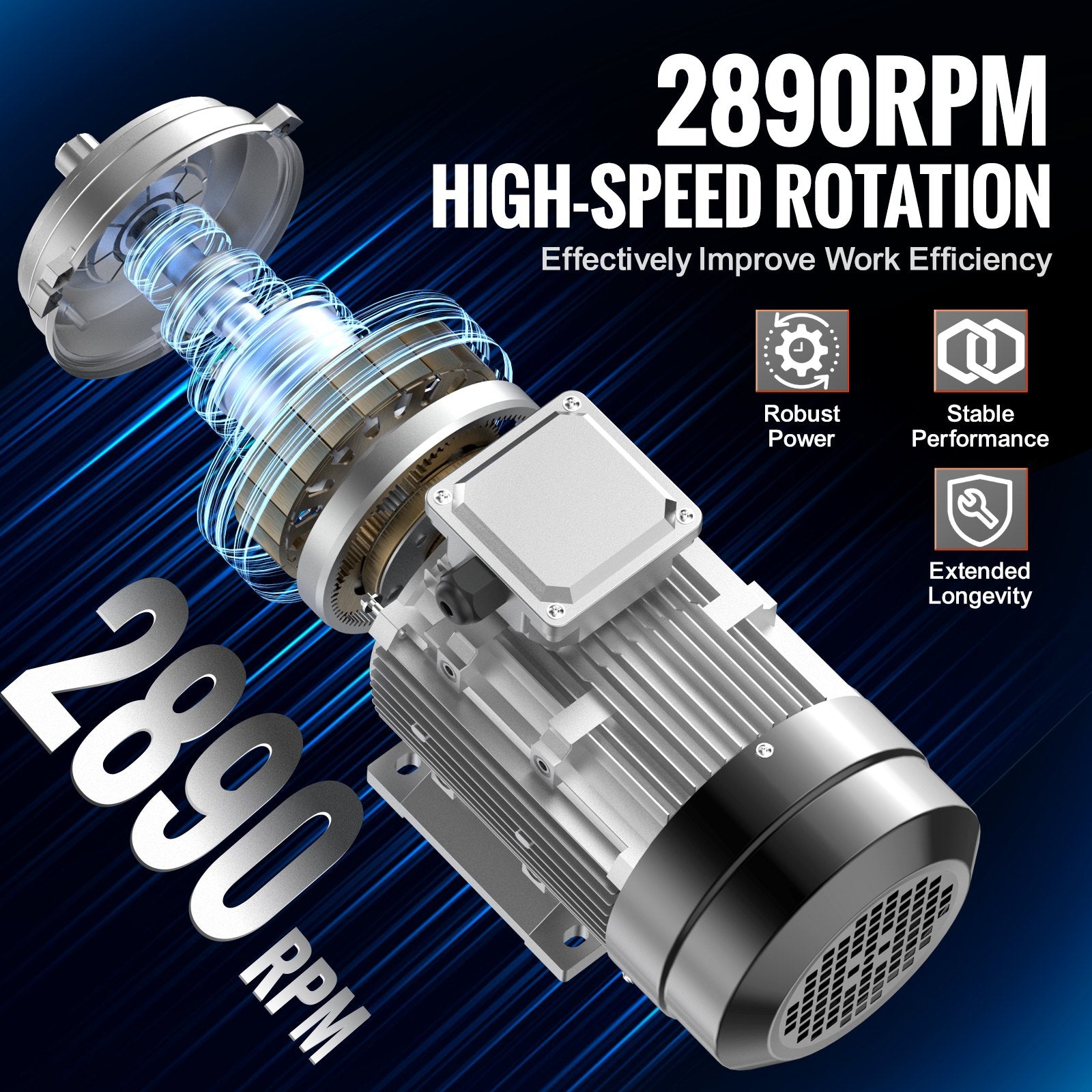 Basketball & Basketball Accessories: VEVOR 2.2KW Electric Motor 2890 rpm, AC 400V 4.7A, 90L, B3 Frame, Air Compressor Motor 3-Phase, 24mm Keyed Shaft, CW/CCW Rotation for Agricultural Machinery and General Equipment