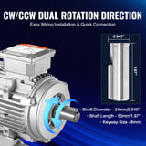 Basketball & Basketball Accessories: VEVOR 2.2KW Electric Motor 2890 rpm, AC 400V 4.7A, 90L, B3 Frame, Air Compressor Motor 3-Phase, 24mm Keyed Shaft, CW/CCW Rotation for Agricultural Machinery and General Equipment