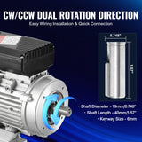 Generators: VEVOR 0.75KW Electric Motor 2850 rpm, AC 220~240V 5.15A, 80, B34 Frame, Air Compressor Motor Single Phase, 19mm Keyed Shaft, CW/CCW Rotation for Agricultural Machinery and General Equipment