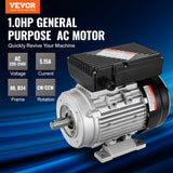 Basketball & Basketball Accessories: VEVOR 2.2KW Electric Motor 2800 rpm, AC 220~240V 13.8A, 90L, B3 Frame, Air Compressor Motor Single Phase, 24mm Keyed Shaft, CW/CCW Rotation for Agricultural Machinery and General Equipment