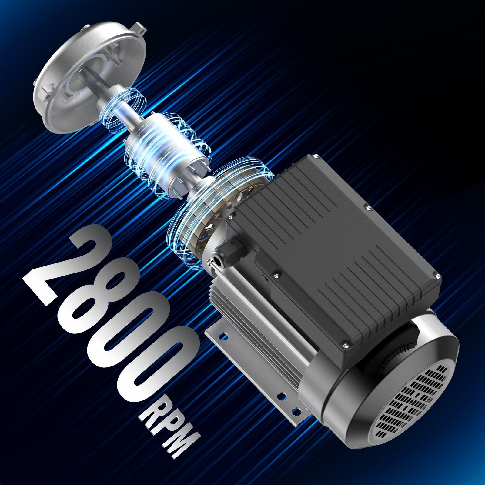 Basketball & Basketball Accessories: VEVOR 2.2KW Electric Motor 2800 rpm, AC 220~240V 13.8A, 90L, B3 Frame, Air Compressor Motor Single Phase, 24mm Keyed Shaft, CW/CCW Rotation for Agricultural Machinery and General Equipment