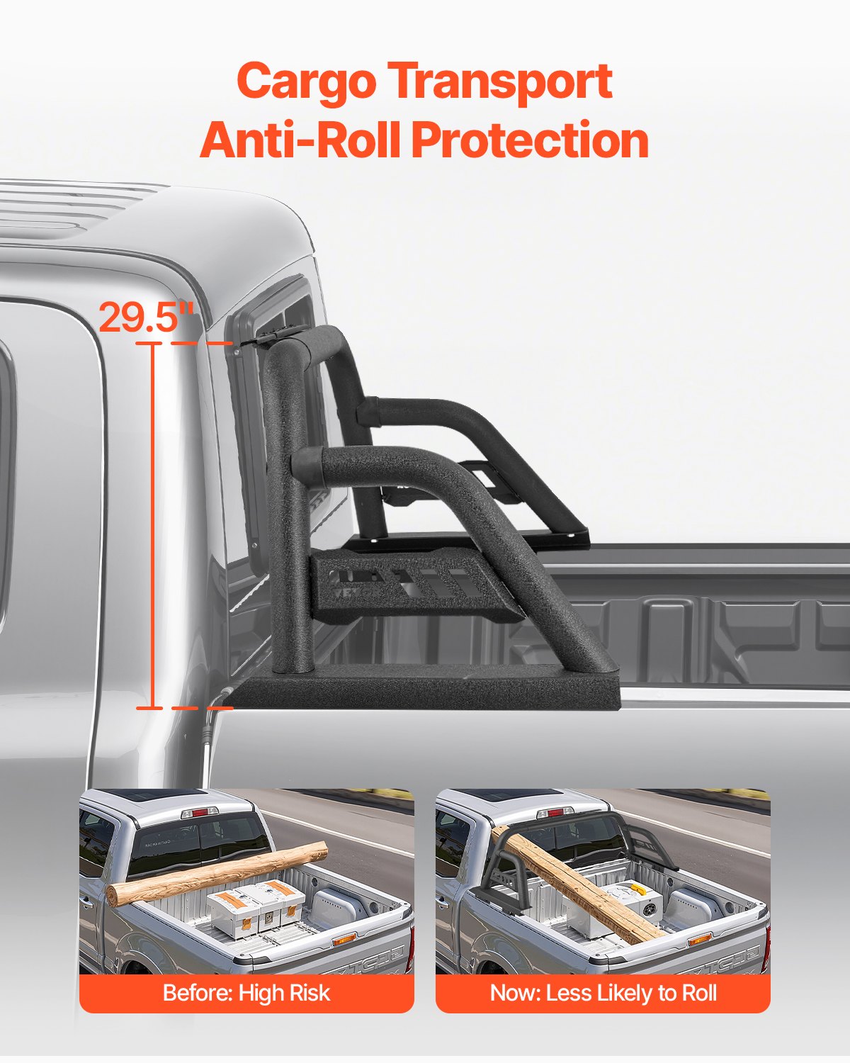 Kitchen & Bathroom DIY: VEVOR Truck Bed Roll Bar Universal Chase Rack for Mid-Size Pickup Carbon Steel