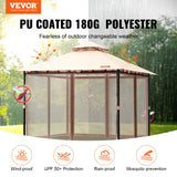Canopies & Gazebos: VEVOR Patio Gazebo for 6-8 Person, 3.05 x 3.05 m Backyard Gazebo, with Mosquito Netting, Metal Frame, and PU Coated 180G Polyester, Outdoor Canopy Shelter for Patio, Backyard, Lawn, Garden, Deck
