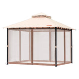 Canopies & Gazebos: VEVOR Patio Gazebo for 6-8 Person, 3.05 x 3.05 m Backyard Gazebo, with Mosquito Netting, Metal Frame, and PU Coated 180G Polyester, Outdoor Canopy Shelter for Patio, Backyard, Lawn, Garden, Deck
