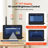 Gardening Tools: VEVOR 7-in-1 Wi-Fi Weather Station 177.8 mm TFT Display Wireless Outdoor Sensor