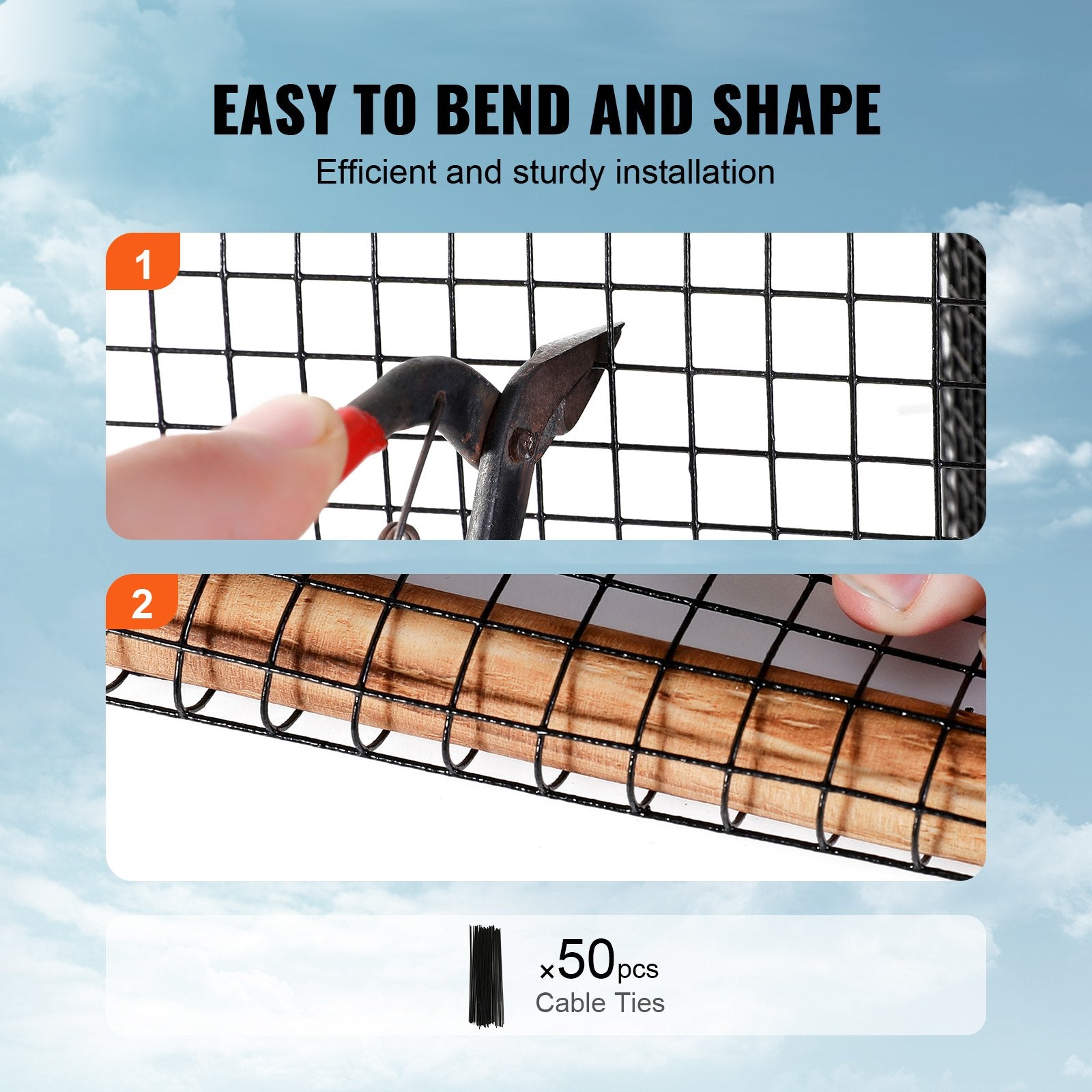 Automotive Repair & Speciality Tools: VEVOR 8in x 100ft Solar Panel Bird Guard Critter Guard Roll Kit 50pcs Tire Wires