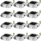Outdoor Lights: VEVOR Driveway Lights 12-Pack Solar Driveway Lights Bright White with Screws Solar Deck Lights Outdoor Waterproof Wireless Dock Lights 6 LEDs for Path Warning Garden Walkway Sidewalk Steps