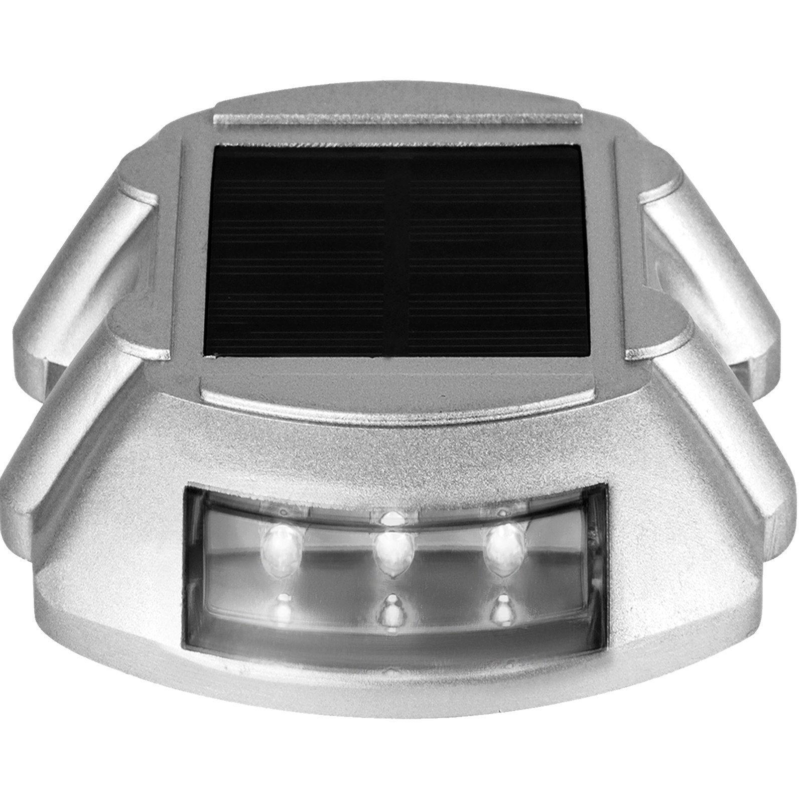 Driveway Lights 12-Pack Solar Driveway Lights Bright White with Screws Solar Deck Lights Outdoor Waterproof Wireless Dock Lights 6 LEDs for Path Warning Garden Walkway Sidewalk Steps