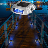 Automotive Lights: VEVOR Driveway Lights 16-Pack, Solar Driveway Lights with Switch Button, Solar Deck Lights Waterproof, Wireless Dock Lights 6 LEDs for Path Warning Garden Walkway Sidewalk Steps, LED Bright Blue