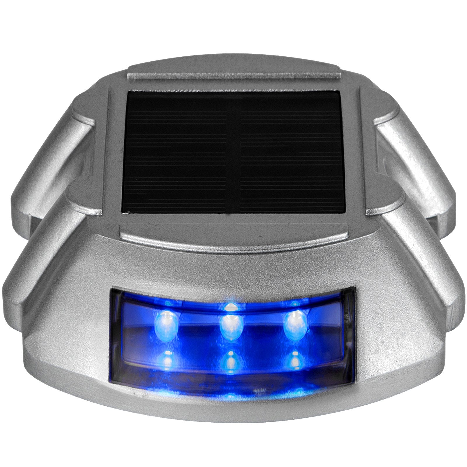 Automotive Lights: VEVOR Driveway Lights 16-Pack, Solar Driveway Lights with Switch Button, Solar Deck Lights Waterproof, Wireless Dock Lights 6 LEDs for Path Warning Garden Walkway Sidewalk Steps, LED Bright Blue
