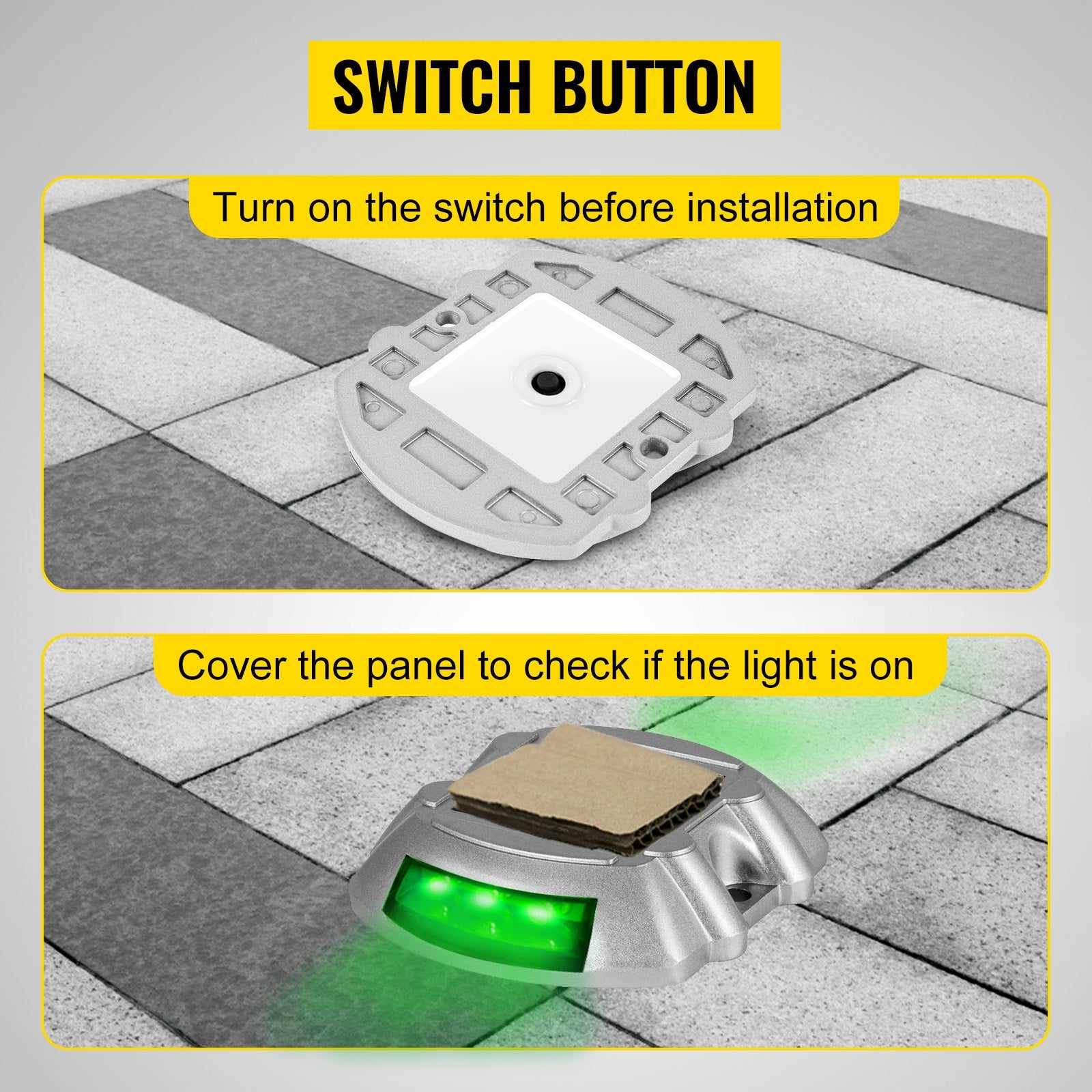 Gardening Tools: VEVOR 8-Pack Solar Driveway Light LED Road Markers Green for Garden Pathway