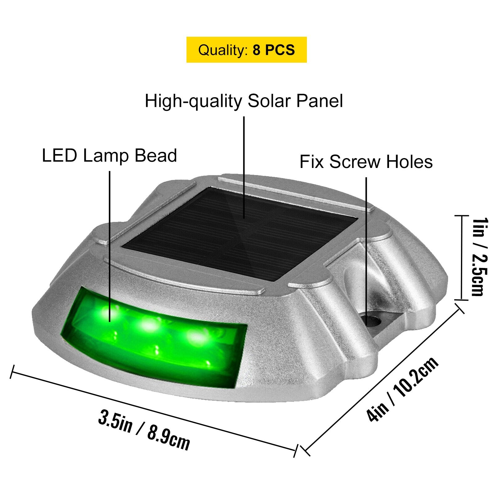 Gardening Tools: VEVOR 8-Pack Solar Driveway Light LED Road Markers Green for Garden Pathway