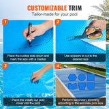 Pool Covers & Accessories: VEVOR Solar Pool Cover, 24 x 12 ft Rectangle Solar Blanket for Pools, Inground Above Ground Swimming Pool Solar Cover, 8 mil Solar Covers Blue