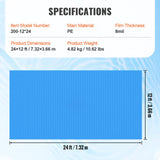 Pool Covers & Accessories: VEVOR Solar Pool Cover, 24 x 12 ft Rectangle Solar Blanket for Pools, Inground Above Ground Swimming Pool Solar Cover, 8 mil Solar Covers Blue