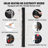 Fountain & Ponds Accessories: VEVOR Outdoor Solar Heated Shower, 40L Poolside Shower Kit with 2 Shower Head and Foot Shower Tap, Handheld/Hanging Two Modes Fast Assembly W/ Pre-Drilled Hole for Outdoor Backyard Poolside Beach Spa