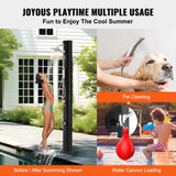 Fountain & Ponds Accessories: VEVOR Outdoor Solar Heated Shower, 40L Poolside Shower Kit with 2 Shower Head and Foot Shower Tap, Handheld/Hanging Two Modes Fast Assembly W/ Pre-Drilled Hole for Outdoor Backyard Poolside Beach Spa