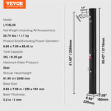 Fountain & Ponds Accessories: VEVOR Outdoor Solar Heated Shower, 35L Poolside Shower Kit with Shower Head and Foot Shower Tap, Double Buckle Fast Assembly W/ Pre-Drilled Holes for Outdoor Backyard Poolside Beach Spa