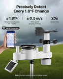 Gardening Tools: VEVOR 7-in-1 Wi-Fi Weather Station with APP, 190.5 mm VA Display, Wireless Solar Powered Outdoor Sensor, Rain Gauge, Indoor Outdoor for Weather Forecast, Wind Speed, Temperature, Humidity, Rainfall