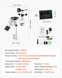 Gardening Tools: VEVOR 7-in-1 Wi-Fi Weather Station with APP, 190.5 mm VA Display, Wireless Solar Powered Outdoor Sensor, Rain Gauge, Indoor Outdoor for Weather Forecast, Wind Speed, Temperature, Humidity, Rainfall