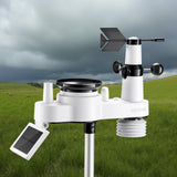 Gardening Tools: VEVOR 7-in-1 Wi-Fi Weather Station with APP, 190.5 mm VA Display, Wireless Solar Powered Outdoor Sensor, Rain Gauge, Indoor Outdoor for Weather Forecast, Wind Speed, Temperature, Humidity, Rainfall