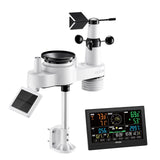 Gardening Tools: VEVOR 7-in-1 Wi-Fi Weather Station with APP, 190.5 mm VA Display, Wireless Solar Powered Outdoor Sensor, Rain Gauge, Indoor Outdoor for Weather Forecast, Wind Speed, Temperature, Humidity, Rainfall