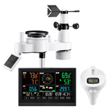 Gardening Tools: VEVOR 7-in-1 Wi-Fi Weather Station with APP, 190.5 mm Display, Wireless Solar Powered Outdoor Sensor, with Pool Thermometer, Rain Gauge, Indoor Outdoor for Weather Forecast Wind Speed Pool Temperature