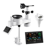 Gardening Tools: VEVOR 7-in-1 Wi-Fi Weather Station with APP, 190.5 mm Display, Wireless Solar Powered Outdoor Sensor, with Pool Thermometer, Rain Gauge, Indoor Outdoor for Weather Forecast Wind Speed Pool Temperature