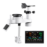 Batteries: VEVOR 7-in-1 Wireless Weather Station, 190.5 mm VA Display, Solar Powered Outdoor Sensor, Rain Gauge, Indoor Outdoor for Weather Forecast, Temperature, Humidity, Wind Speed and Direction (No WiFi)